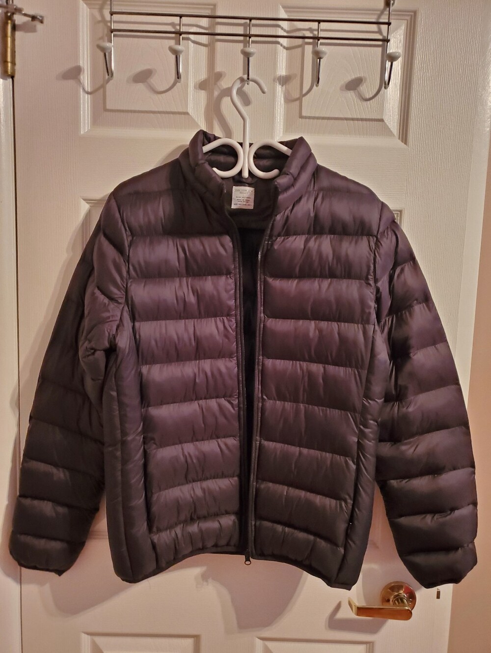 Womens Puffer Jacket Black - Lightweight Insulated Coat